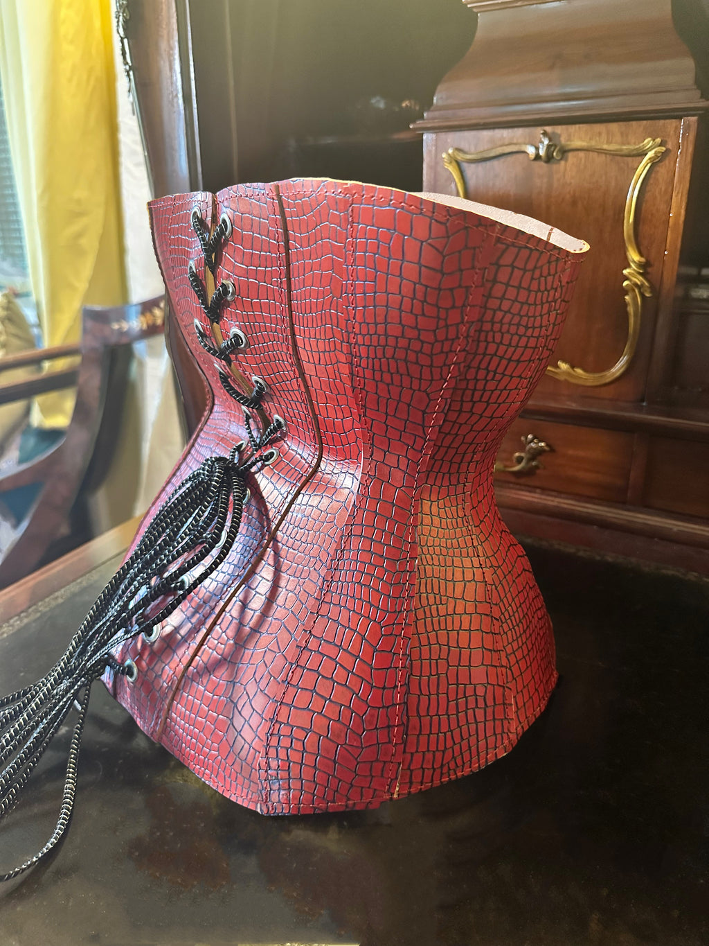 Red Dragon Leather Corset